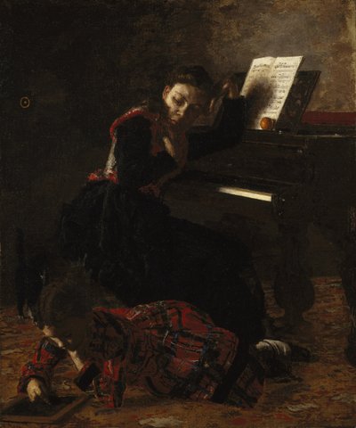 Huiselijke scène door Thomas Eakins